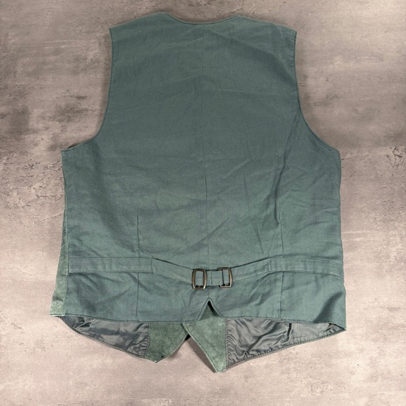 Looney Tunes Taz Tasmanian Devil Green Suede Leather Vest Mens Small NWT Vintage - Picture 7 of 8
